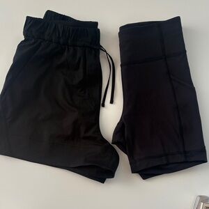 Lululemon 2 pair of black shorts. Tag on 1st pair says S, other should be S.